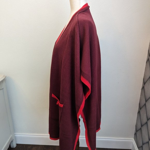 Ann Taylor Tipped Pocket Open Poncho - Picture 9 of 9